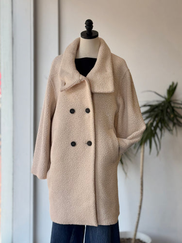 Harris Wharf London NWT Funnel Collar Coat in Ecru - retail 700, 42/10