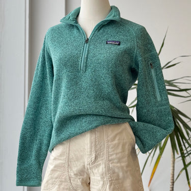Patagonia Teal Half Zip Better Sweater, Small