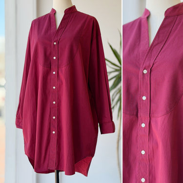 Frank & Eileen Burgundy Tori Button Up, Small