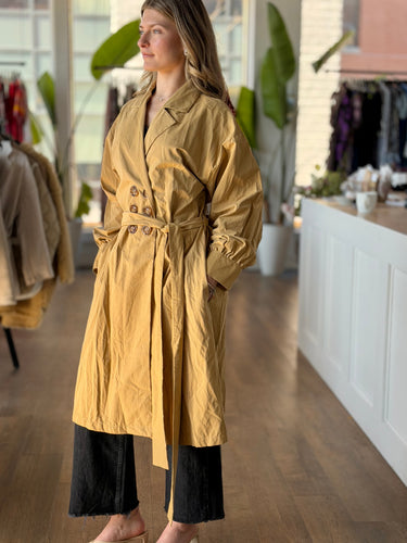 The Lulo Project NWT Gautape Trench Coat in Camel, XLarge