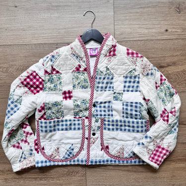 Cece and the Seams Repurposed Quilt Cropped Jacket, Fits Small