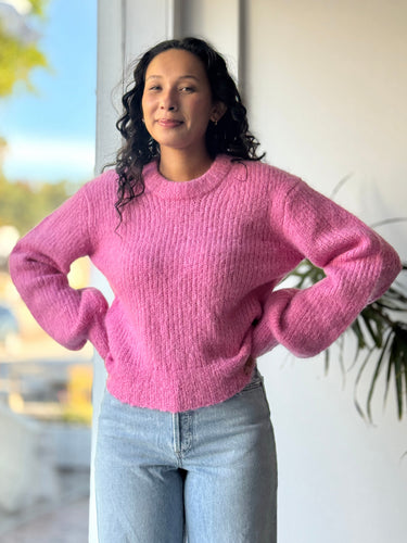 Samsoe Samsoe Abby Pink Oversized Sweater, Medium