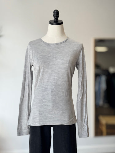 Icebreaker Light Gray Merino Long Sleeve Top, Medium