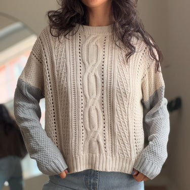 Cotton by Autumn Cashmere Colorblock Knit Sweater, medium
