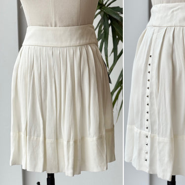 IRO NWT Pleated White Mini Skirt, 36/4
