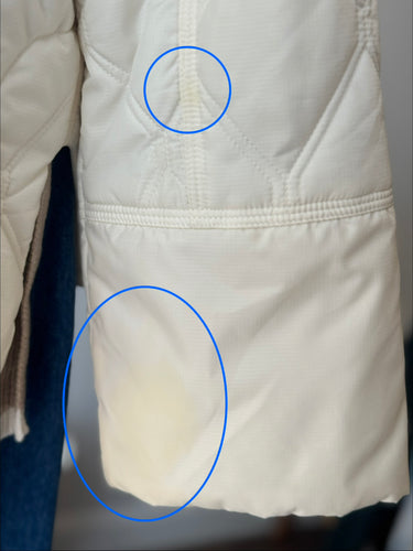 GANNI AS IS Ripstop Quilt Jacket in Ivory, 34/2
