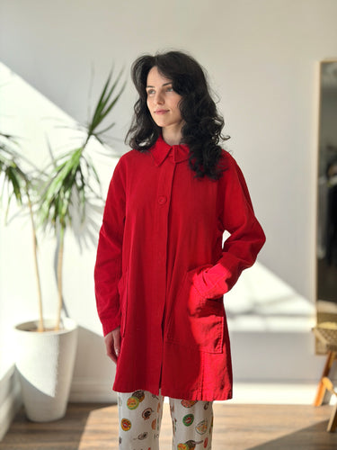 Carleen Constance Jacket in Red Corduroy- retail $348, Medium