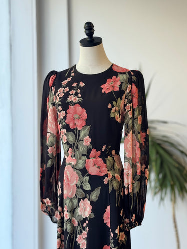 Reformation Black Floral Dress, 4