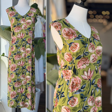 Nice Things Paloma S NWT Green Blurred Flowers Print Midi Dress, 38