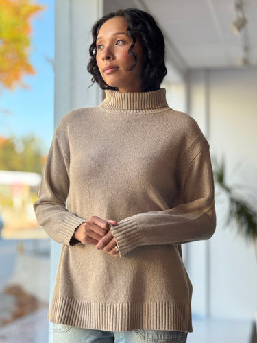 Apiece Apart AS IS Aster Oversized Cashmere Wool Turtleneck in Sand, XSmall