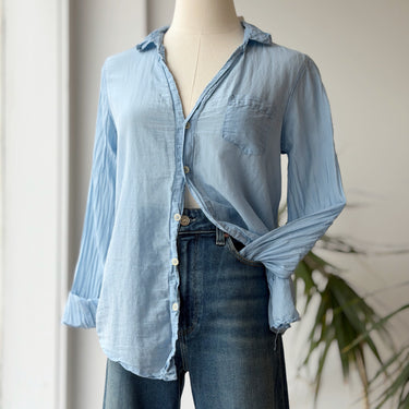 CP Shades AS IS Cotton Silk Blue Button Up - mark on sleeve, XSmall