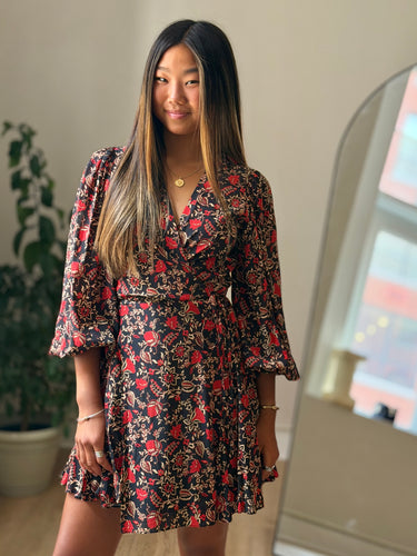 Rhode NWT La Toile Caro Floral Wrap Dress, Small