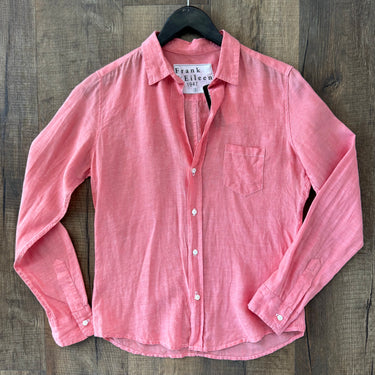 Frank & Eileen Pink Linen Shirt, Small