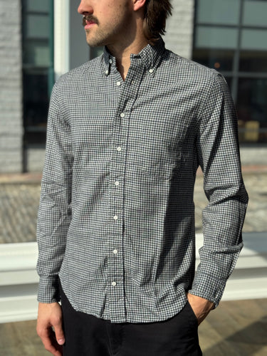 Gitman Bro's Grey Plaid Shirt, Men's Medium
