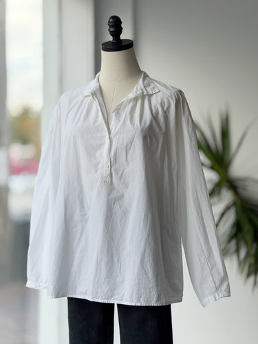 Nili Lotan Poplin White Blouse, Small