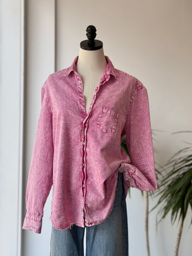 Frank & Eileen AS IS Pink Wash Eileen Blouse, XLarge