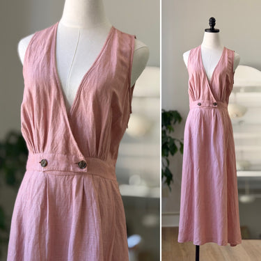 Madewell Pink Linen Blend Dress, 4