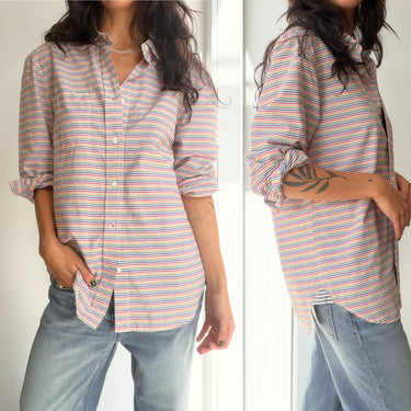 The Salting Striped 100% Cotton Button Up Top, 0 / Small