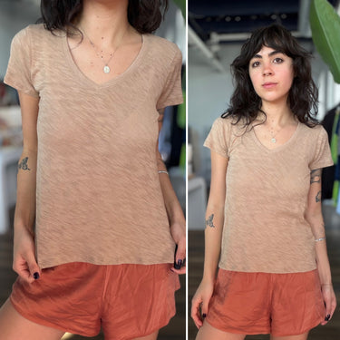 ATM NWT Camel V Neck Tee, XSmall