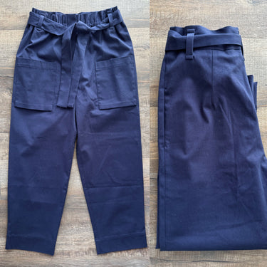 Odeeh Navy Belted Pants, 36