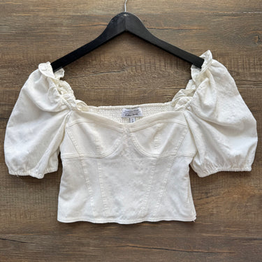 & Other Stories Ivory Sweetheart Crop Top, 4
