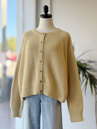 Jenni Kayne Cotton Hayes Crewneck Cardigan, XLarge