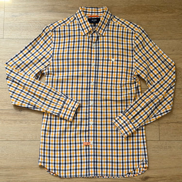 Jack Spade Blue & Yellow Plaid Shirt, Men's XSmall