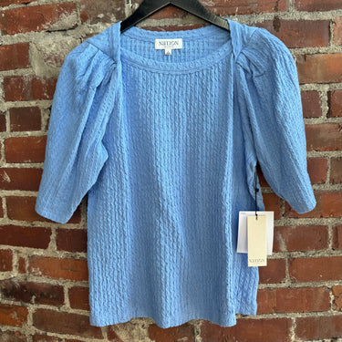 Nation Los Angeles NWT Periwinkle Knit Tee, Large