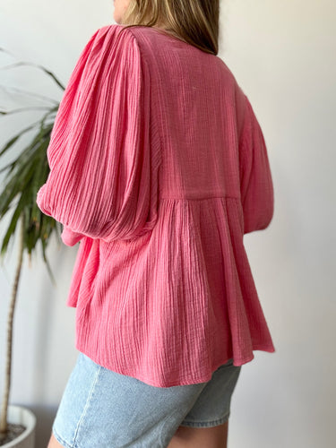 Anaak Pink Gauzy Blouse, Small