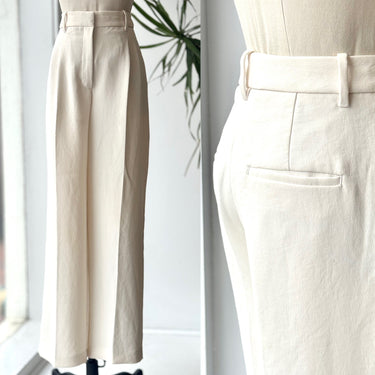 Wilfred as is Cream Pleat Wide Leg Pants - faint mark, 6
