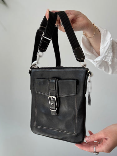 Coach Runway Black Leather Crossbody Bag