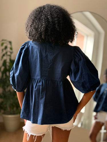 Rudy Jude Indigo Day Blouse, Small