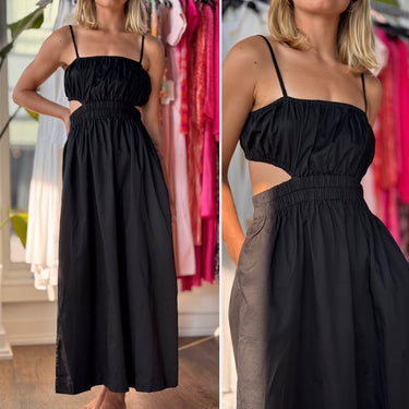 Mikoh Tansy Cut Out Dress in Black, 1/Small