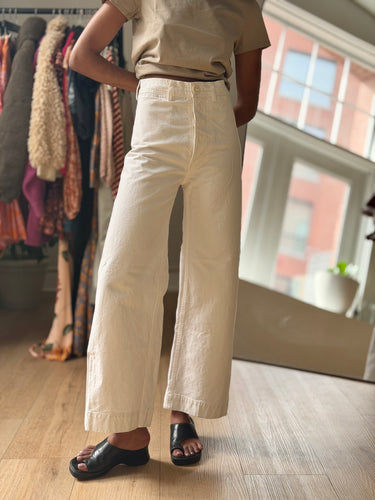 Jesse Kamm Ecru Canvas Pants, 0