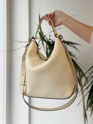 Stow London Curve Bag in Spring Moon Pebbled Leather - retail 765