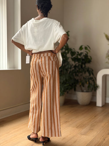 Madewell Emmet Wide Leg Crop Pants In Stripe, 25