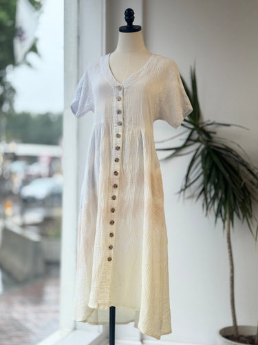 Madewell Gauzy Tie Dye Button Up Dress, XS