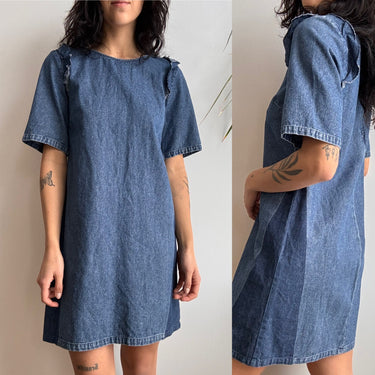 Loup Denim Ruffle Dress, XSmall