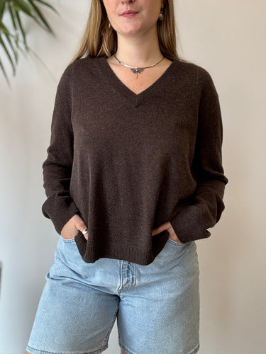 Jenni Kayne NWT Chocolate Flynn Cashmere Sweater, Medium