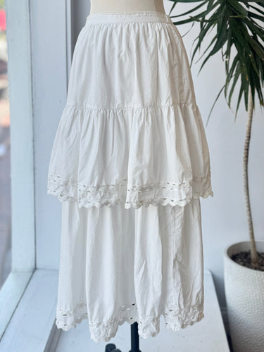 Loeffler Randal White Ricrac Overlay Skirt, XSmall
