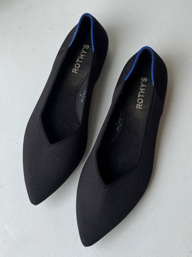 Rothys AS IS Black Point Flats, 9.5