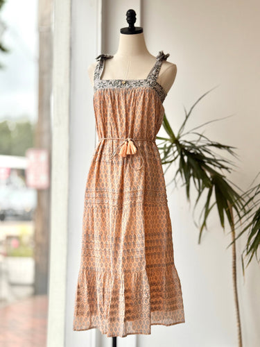 Cleobella Cassandra Peach Midi Dress, XSmall