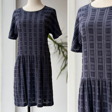 Ace & Jig Navy Textured Mini Dress- as is, discoloration, XS