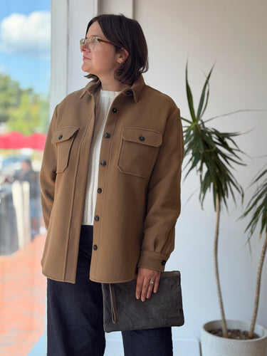 Closed Kally Shirt Jacket in Camel, Medium