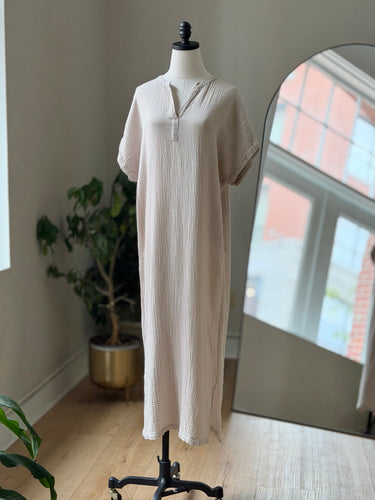 It Is Well Stone Gauzy Dress, Medium