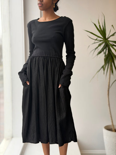 Atelier Delphine Black Open Back Dress, XS/S