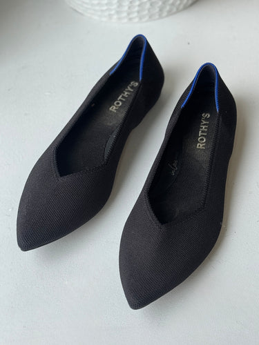 Rothys AS IS Black Point Flats, 9.5