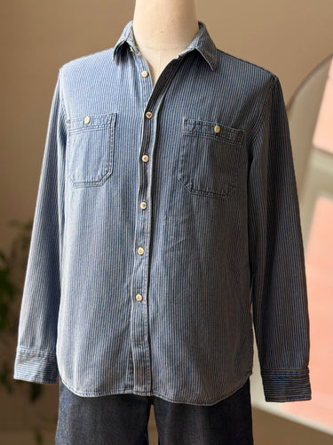 Taylor Stitch Blue Striped Button Up Shirt, 42
