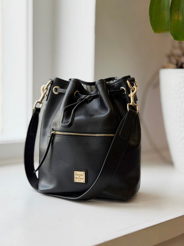 Dooney & Bourke Black Saffiano Bucket Bag