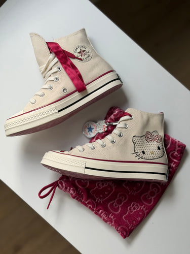 Converse X Hello Kitty Swarovski High Top Sneakers- retail $352, US W-6